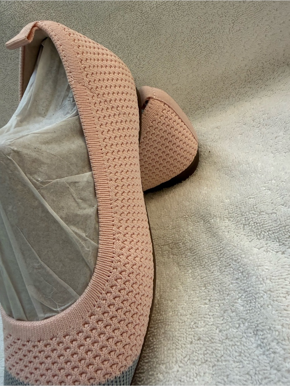Knit Two-Tone Ballet Flats in Pink and Gray - Bundle Shoes for Deep Discounts - Picture 2 of 12